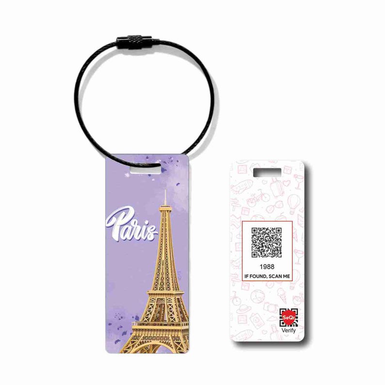 Etiqueta inteligente para equipaje SeQr: Souvenir de Francia de objetos perdidos FRA BT 09