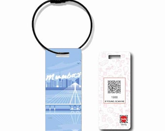Etiqueta de recuerdo para equipaje de la India / Escaneo y búsqueda inteligentes, accesorio de viaje