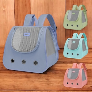 Mochila portátil de dos hombros para gatos y cachorros / Bolsa para mascotas plegable, transpirable y elegante / Artículos de viaje para gatos