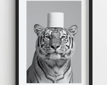 ニューヨークの車に乗った虎のヴィンテージ写真 - 面白い動物AIアート