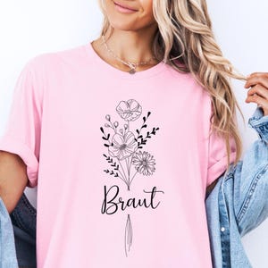 JGA Shirt Braut Personalisiert Junggesellinnenabschied T-Shirt Brautparty Geschenk Trauzeugin Crew Bachelorette Tshirt afbeelding 6