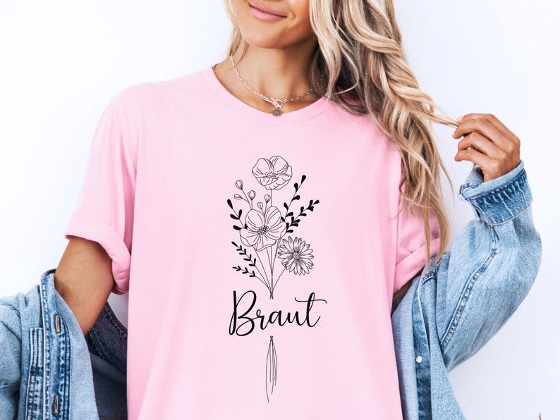 JGA Shirt Braut Personalisiert Junggesellinnenabschied T-Shirt Brautparty Geschenk Trauzeugin Crew Bachelorette Tshirt afbeelding 6