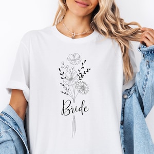 JGA Shirt Braut Personalisiert Junggesellinnenabschied T-Shirt Brautparty Geschenk Trauzeugin Crew Bachelorette Tshirt afbeelding 5