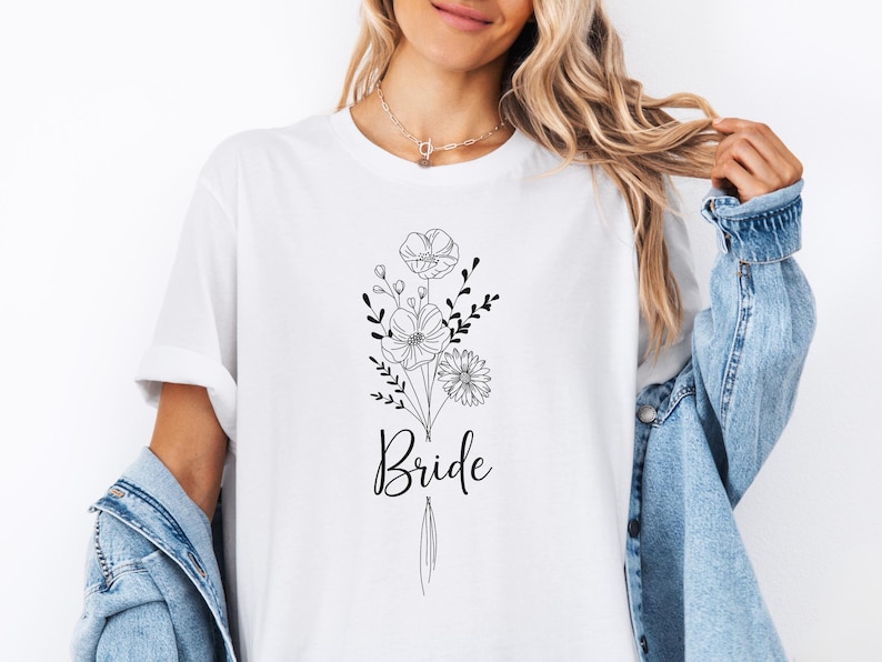 JGA Shirt Braut Personalisiert Junggesellinnenabschied T-Shirt Brautparty Geschenk Trauzeugin Crew Bachelorette Tshirt afbeelding 5