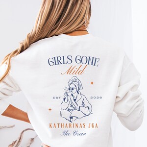 JGA Pullover Personalisiert, Junggesellinnenabschied Sweatshirt, Brautparty Geschenk, Bachelorette Pulli für die Braut und Crew