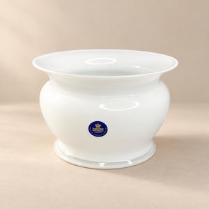 Vintage Holmegaard Amfora blomkruka, opalvit | Design av Michael Bang för Royal Copenhagen, 1991 | Skandinavisk glaskruka, vit, Mellem 16