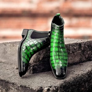 Mens Green Dress Boots - Etsy