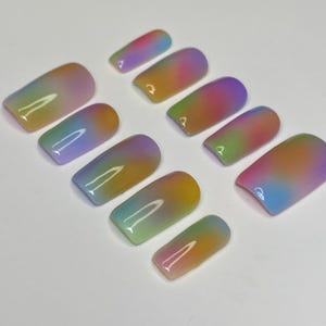 Rainbow Aura Press On Nails