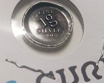 handmade one Gram Fine Silver Round, 999. Highly collectible novelty art coin