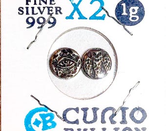 Conspiracy Set, 1 gram silver x2 (2 pcs) - 999 fine All Seeing Eye & Owl