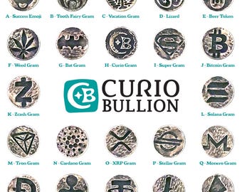 1 Gram Fine Silver Rounds: Crypto Coin Designs, Hand Stamped Collectibles 999FS