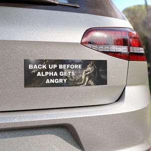 Humorous Alpha Wolf Meme Car Magnet: Funny Auto Decal image 2