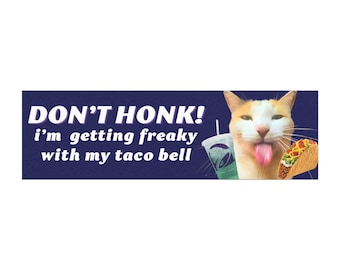 Funny Cringe Cat Taco Bell Car Magnet: Humorous Meme Vehicle Decal