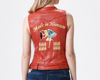 Resident Evil 2 Claire Redfield Leather Vest, Made in Heaven Leather Vest