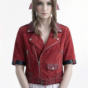 Chaqueta de cosplay de Aerith Gainsborough de Final Fantasy 7 Rebirth, chaqueta de cuero de Aerith para cosplay. imagen 1