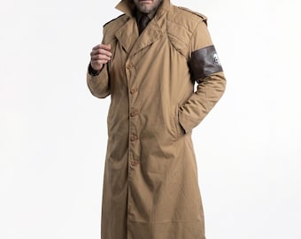 Metal Gear Solid FOXHOUND Long Cotton Trenchcoat Big Boss MGS4 Cosplay