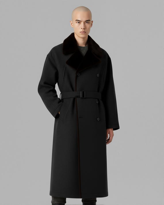 Lex Luthor Wool Blend Fur Coat, Nicholas Hoult Superman Cosplay