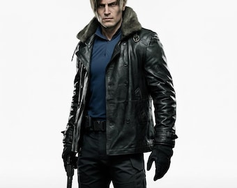 Resident Evil Requiem Leon S Kennedy Leather Jacket - RE9 Leon Cosplay Jacket - Leon Kennedy Cosplay Costume