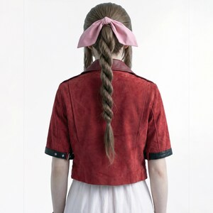 Chaqueta de cosplay de Aerith Gainsborough de Final Fantasy 7 Rebirth, chaqueta de cuero de Aerith para cosplay. imagen 3