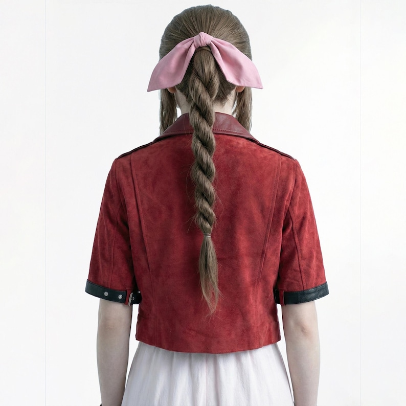 Chaqueta de cosplay de Aerith Gainsborough de Final Fantasy 7 Rebirth, chaqueta de cuero de Aerith para cosplay. imagen 3