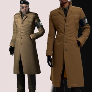 Metal Gear Solid FOXHOUND Long Cotton Trenchcoat Big Boss MGS4 Cosplay