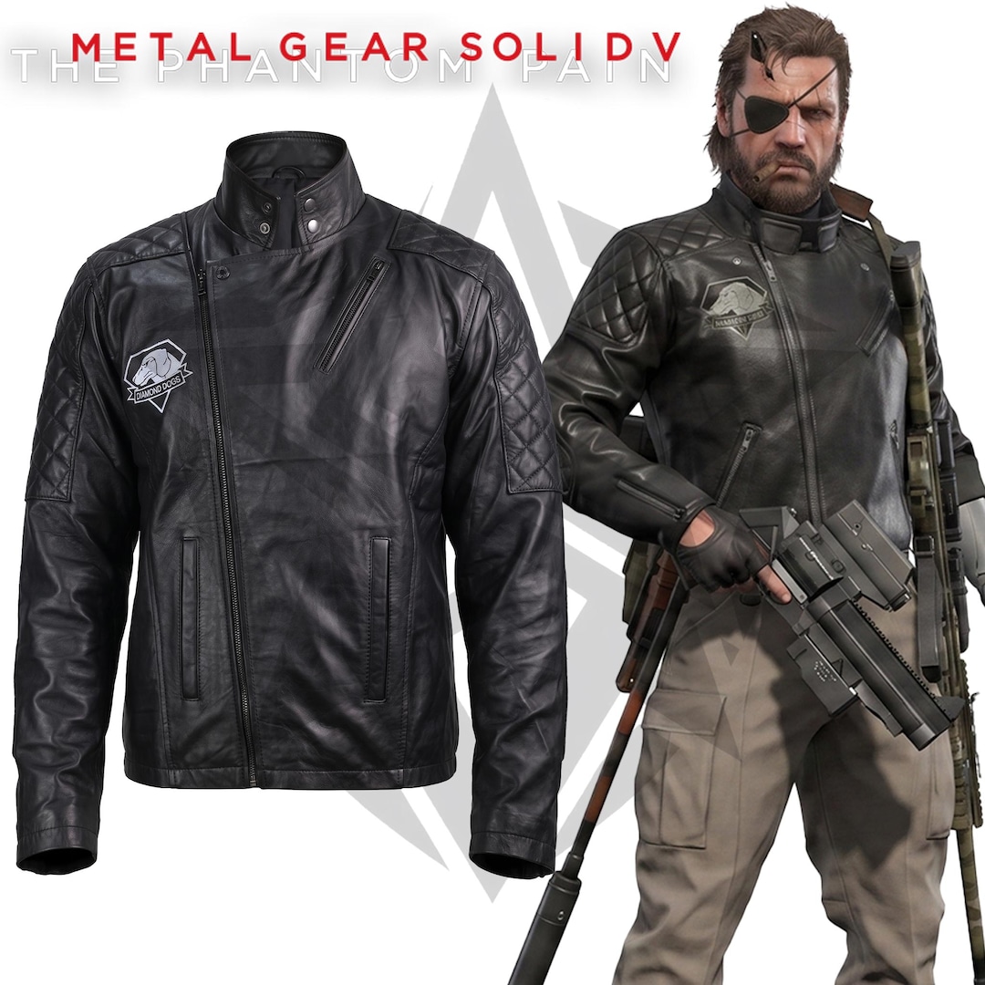 Metal Gear Solid V Snake Biker Leather Jacket Venom Snake Cosplay