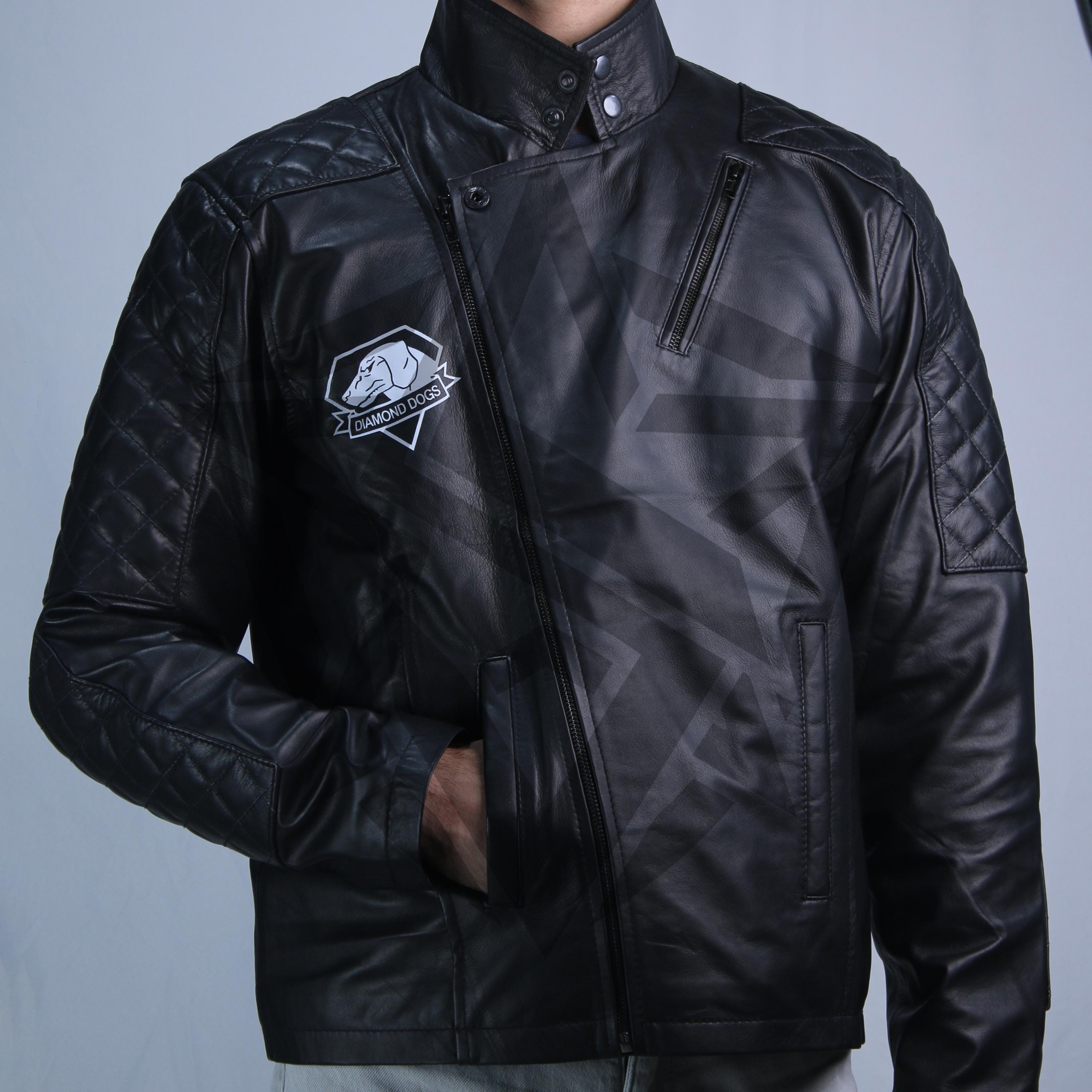 Metal Gear Solid V Snake Biker Leather Jacket Venom Snake Cosplay