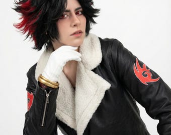 Chaqueta de cuero de Shadow The Hedgehog para cosplay, chaqueta de piel de Shadow para cosplay
