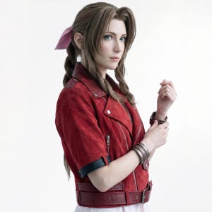 Chaqueta de cosplay de Aerith Gainsborough de Final Fantasy 7 Rebirth, chaqueta de cuero de Aerith para cosplay. imagen 2