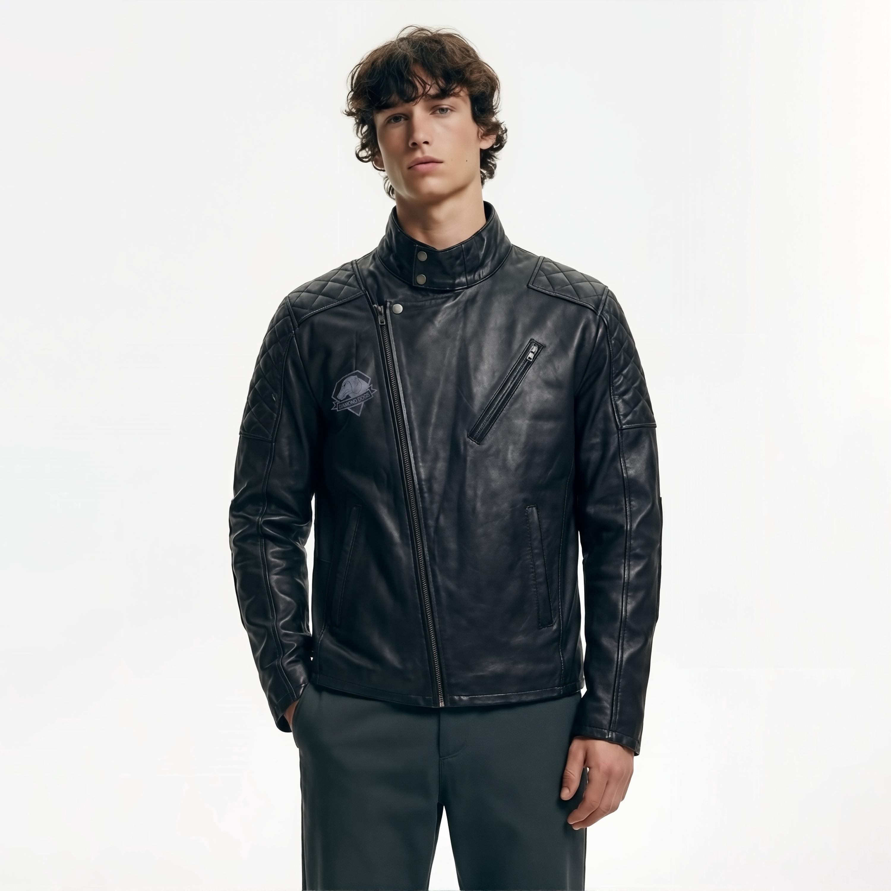 Metal Gear Solid V Snake Biker Leather Jacket Venom Snake Cosplay