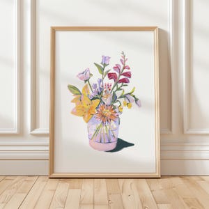Ramo de flores colorido – Impresión artística en jarrón, archivo digital