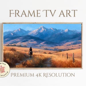 Western Cowboy Frame TV Art – Rustic Digital Download Wall Art for Samsung Frame – Cowboy Horse Desert Landscape