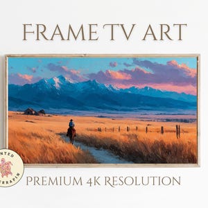 Western Cowboy Frame TV Art – Rustic Digital Download Wall Art for Samsung Frame – Cowboy Horse Desert Landscape