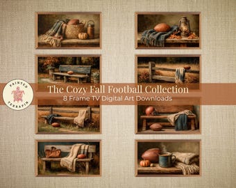Gezellige voetballijst tv-kunstbundel herfst | 8 digitale downloads | Rustiek boerderijdecor in de herfst