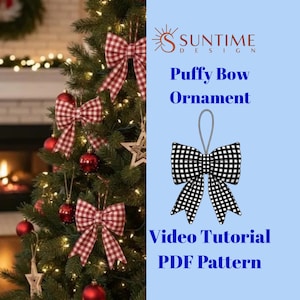 Patron de couture pour nœud bouffant : Tutoriel vidéo, idéal pour débutants, décoration de Noël, patron PDF pour chambre
