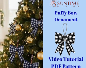 Nähanleitung für eine bauschige Schleifenornament: Video-Tutorial für Anfänger – Weihnachtsdeko (PDF-Download)