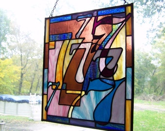 Lucky Sevens Stained Glass Panel