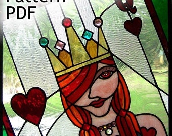 PATTERN for Queen of Hearts Stained Glass