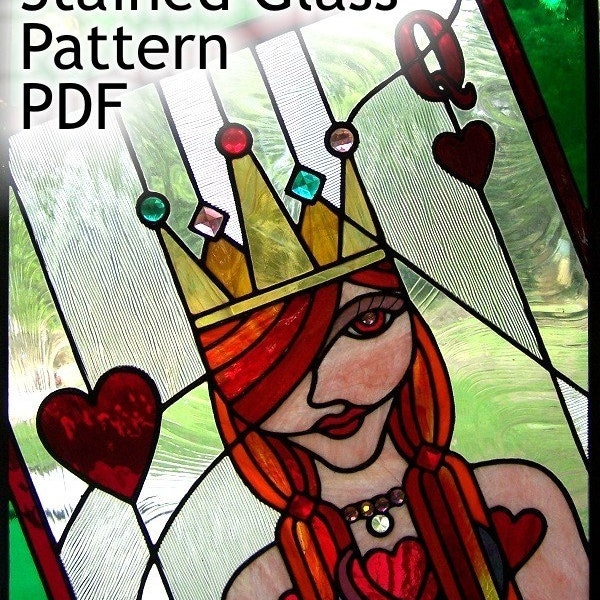 PATTERN for Queen of Hearts Stained Glass