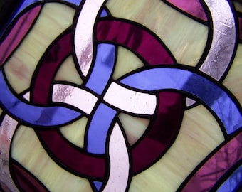 Five Fold Celtic Symbol Purple Stained Glass