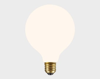 Bombilla LED Luna de porcelana blanca mate: regulable, globo E27