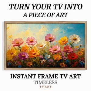 Frame TV Art Daisies, Impressionist Floral Painting, Vintage TV Artwork, Spring Samsung Frame TV, Digital Art Download, Flower Screensaver