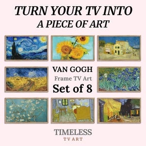 Frame TV Artwork Set of 8, Samsung Frame TV Post-Impressionist Digital Art, Famous Painting Frame TV Art, Vincent Van Gogh Collection