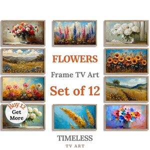 Summer Frame TV Art Set of 12, Samsung Frame TV Art Download, Digital Floral Wall Art 4K, TV Artwork for Modern Living, Timeless Collection