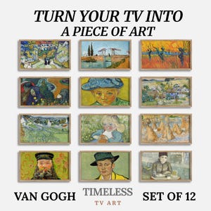 Frame TV Artwork Set of 12, Samsung Frame TV Post-Impressionist Digital Art, Famous Painting Frame TV Art, Vincent Van Gogh Collection