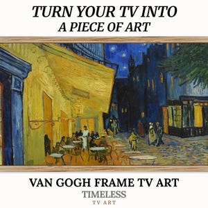 Frame TV Artwork, Instant Download Post-Impressionist Digital Art, Famous Painting Frame TV Art, Vincent Van Gogh Café Terrace at Night