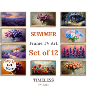 Summer Frame TV Art Set of 12, Samsung Frame TV Art Download, Digital Floral Wall Art 4K, TV Artwork for Modern Living, Timeless Collection