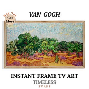 Frame TV Artwork, Samsung Frametv Art Post-Impressionist Screensaver, Famous Painting TV Picture Frame, Van Gogh Olive Trees Screen Saver