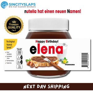 Personalized Nutella Jar Sticker, Custom Name Label, Unique Gift Idea, Kitchen Decor, Customized Jar Accessory, Vinyl Sticker,Jar Name Label