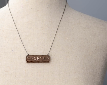 COURAGE Braille Necklace : Modern / Minimalist / Message / Virtue